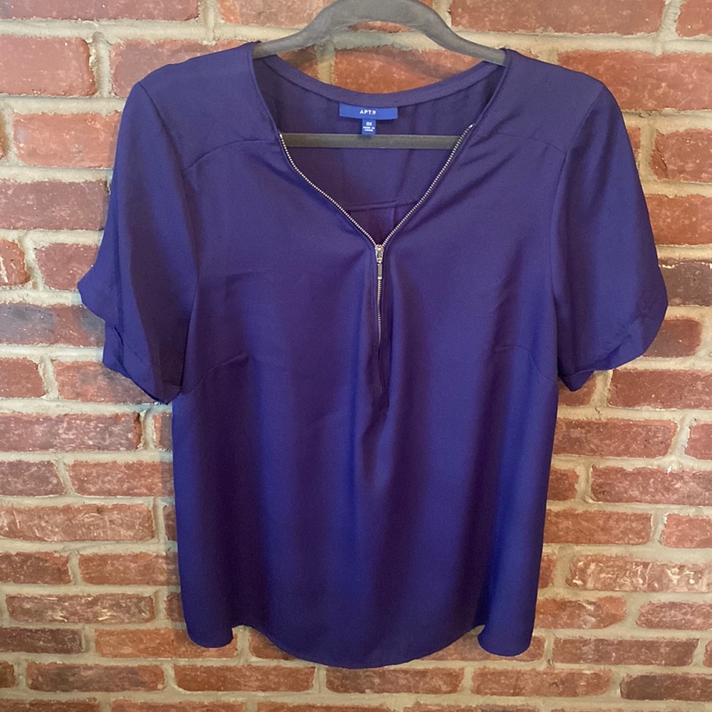 PURPLE SHORT-SLEEVE BLOUSE - 0X